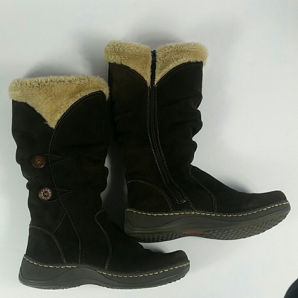 BareTraps Boots Esha Brown Suede Leather Faux Fur - Picture 2 of 8